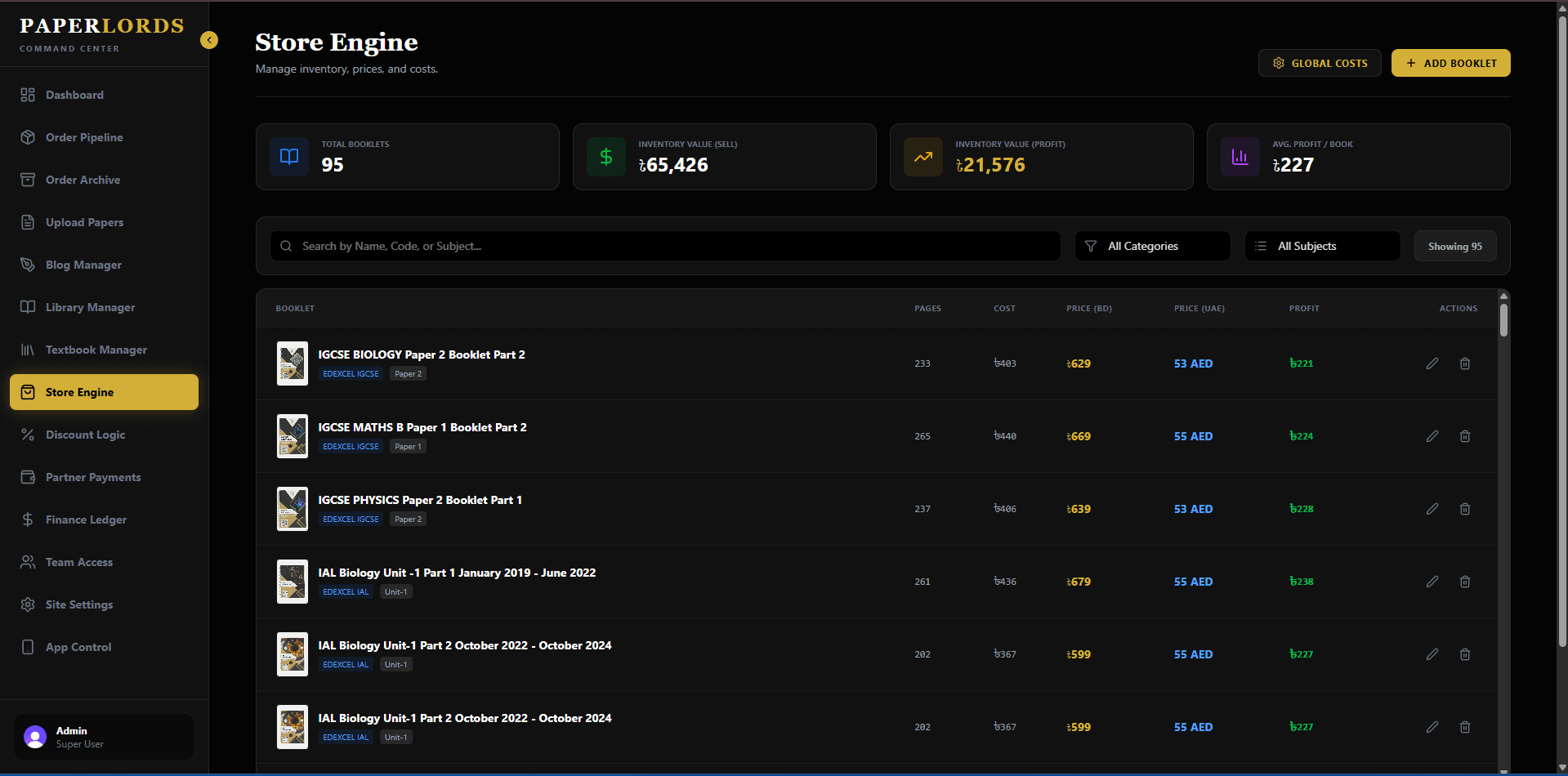 Advanced Store & Pricing Engine