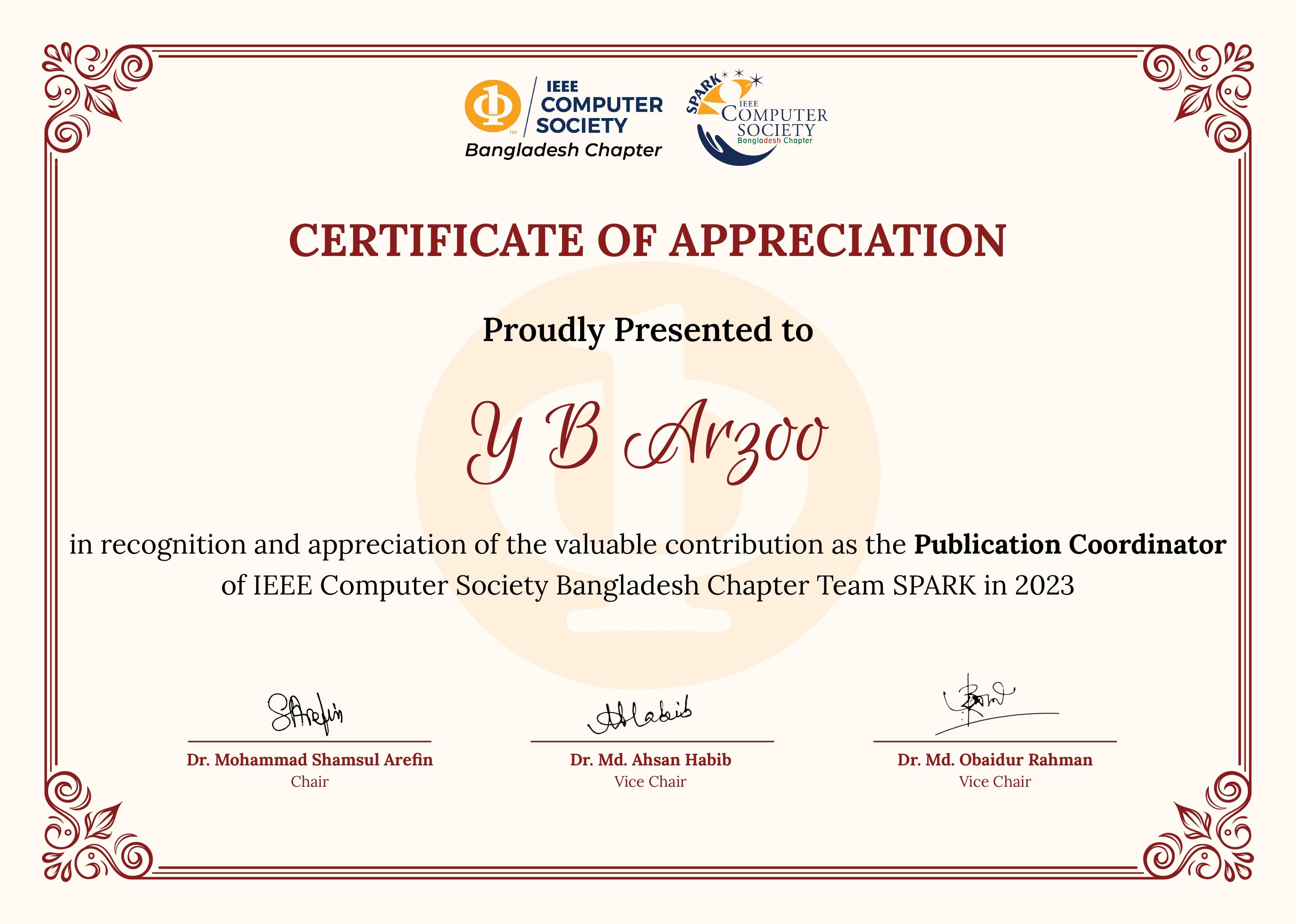 IEEE Computer Society Bangladesh Chapter Team SPARK